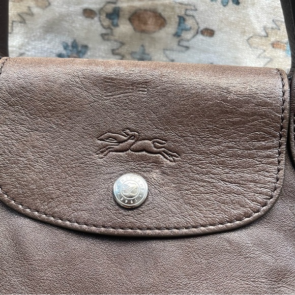 Longchamp Dark Brown LePliage Cuir Leather Tote - Picture 5 of 15